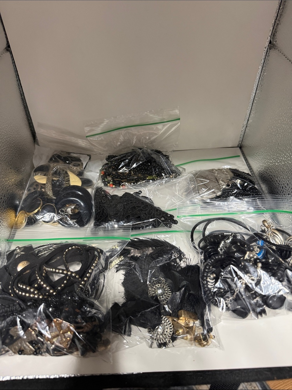 7 Women’s Black, Silver and gold tone Mystery Bags!!